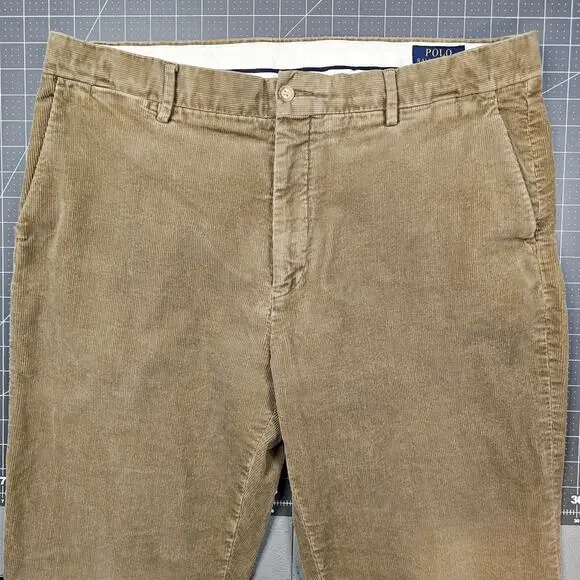Polo Ralph Lauren Pants Mens 36x32 Corduroy Tan Khaki Preppy Utility Workwear - Picture 4 of 16